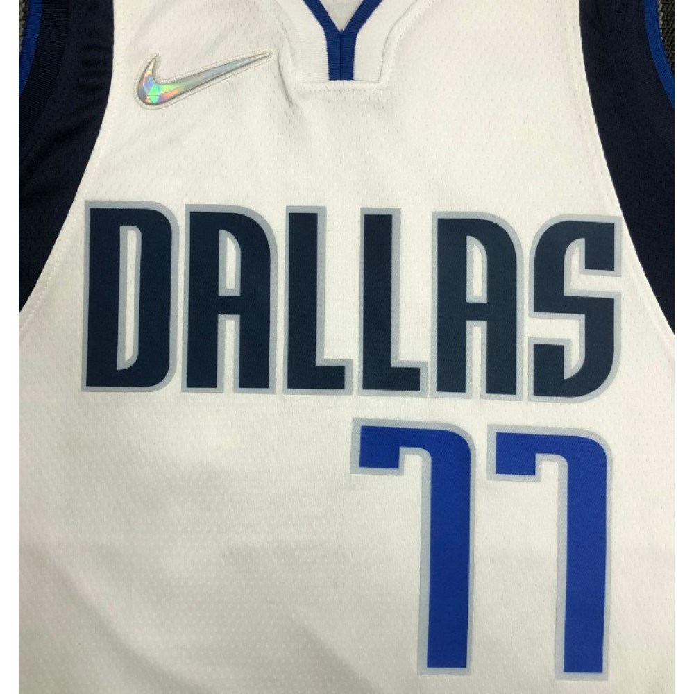 Men's Dallas Mavericks Luka Doncic #77 White 2021/22 Swingman NBA Jersey - Icon Edition-Pro Kit Vault | Brand New 26/27 Sports Jerseys